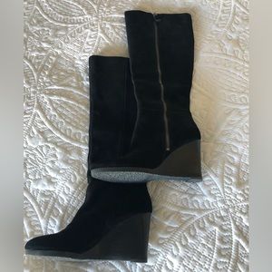 Women’s Franco Sarto “Watch” tall suede wedge boots, size 6.5